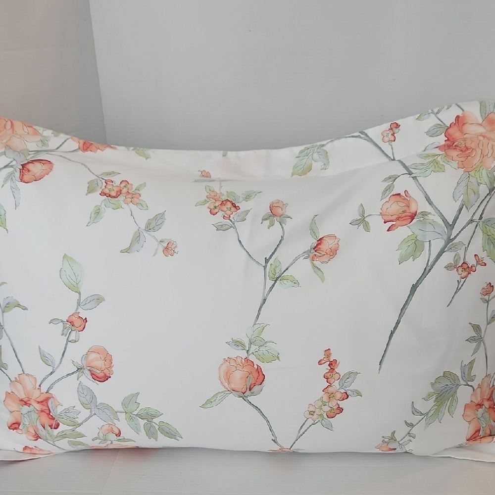 Bellora 1883 Elegant White Orange Floral Cotton Queen Duvet 1 Sham